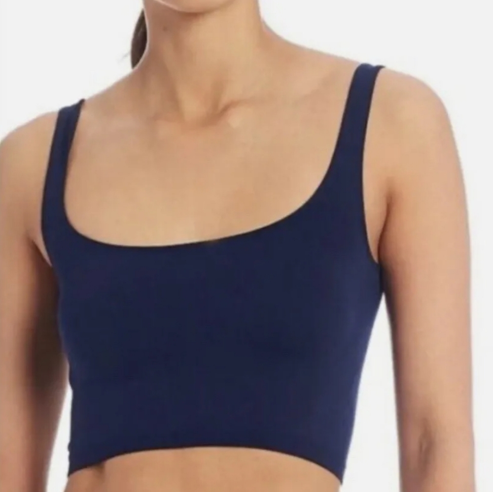 Free People Intimately Scoop Neck Crop Tank Navy Blue